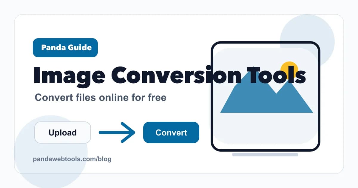 Best Free Online Image Conversion Tools educational hero image from Panda Web Tools.