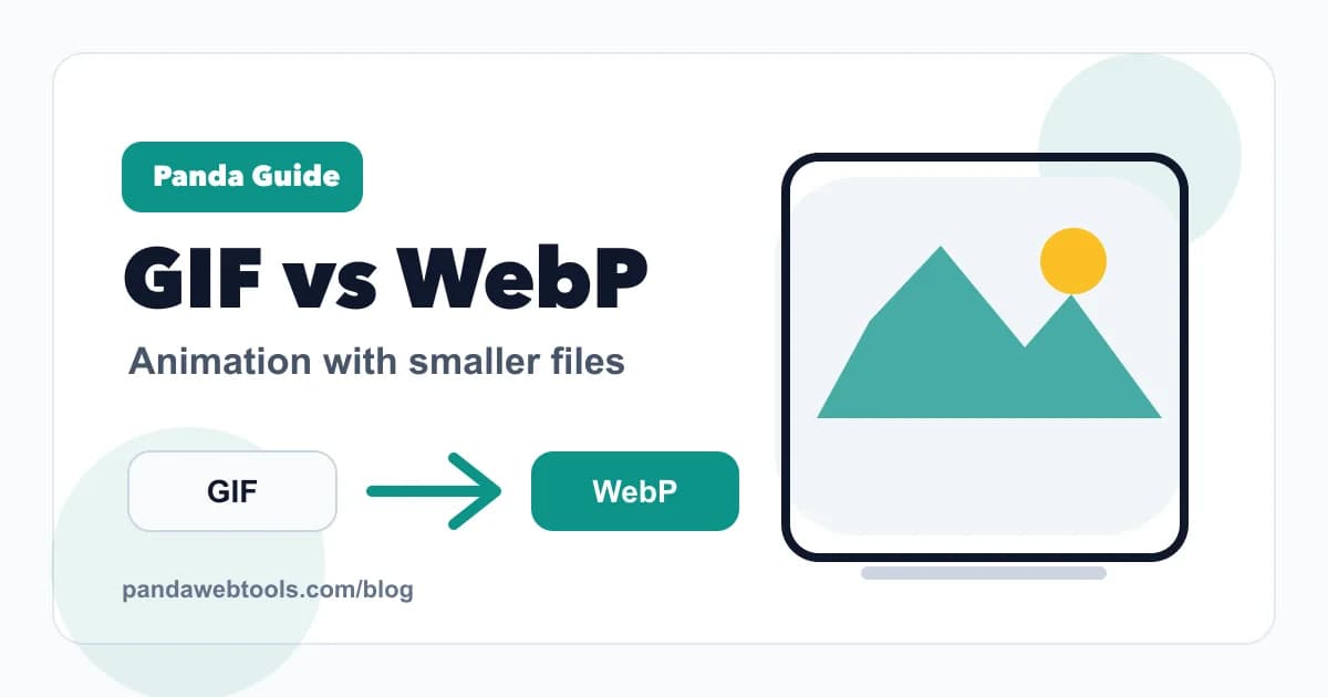 GIF vs WebP: Which Format Should You Use? educational hero image from Panda Web Tools.