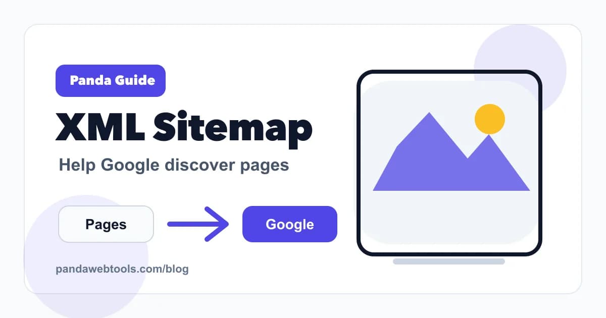 How to Create an XML Sitemap for Google Search Console educational hero image from Panda Web Tools.